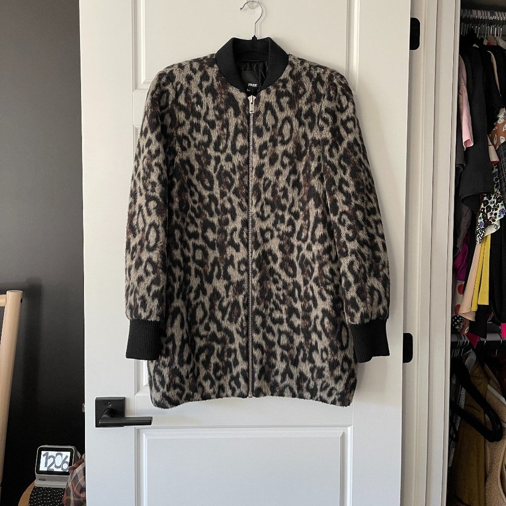 Aritzia Wilfred Free Fuzzy Leopard Coat - Sz S